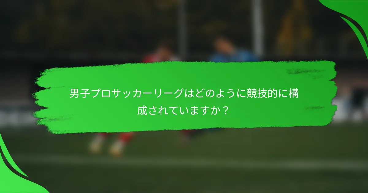 男子プロサッカーリーグはどのように競技的に構成されていますか？