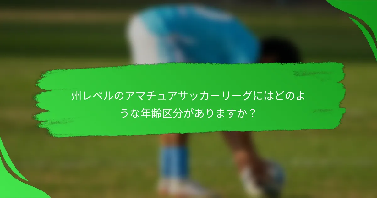 州レベルのアマチュアサッカーリーグにはどのような年齢区分がありますか?